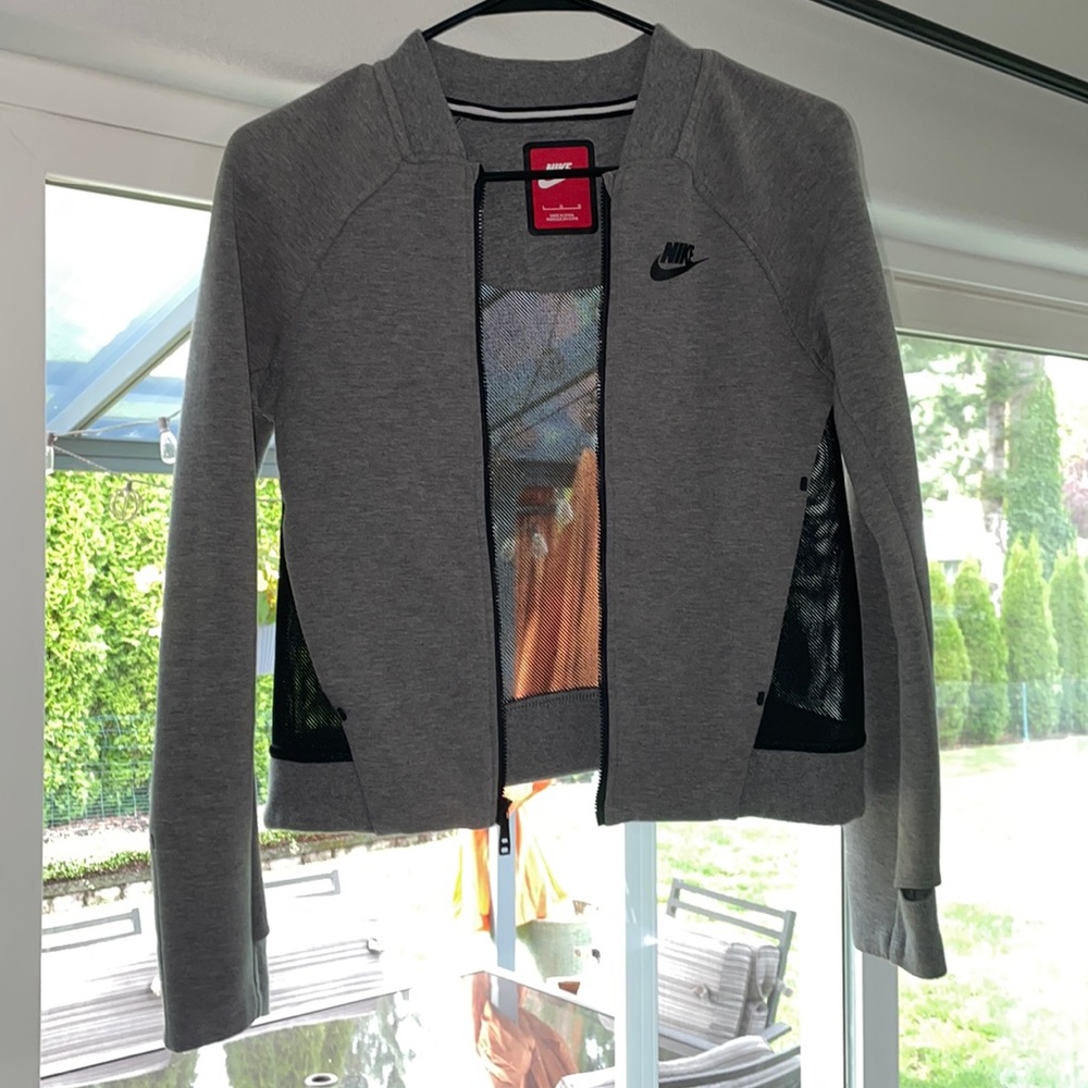 Nike zip up sweatshirt with mesh paneling
